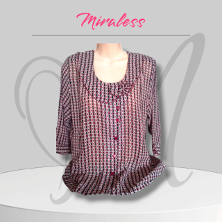 Blusa Estampada cuello drapeado