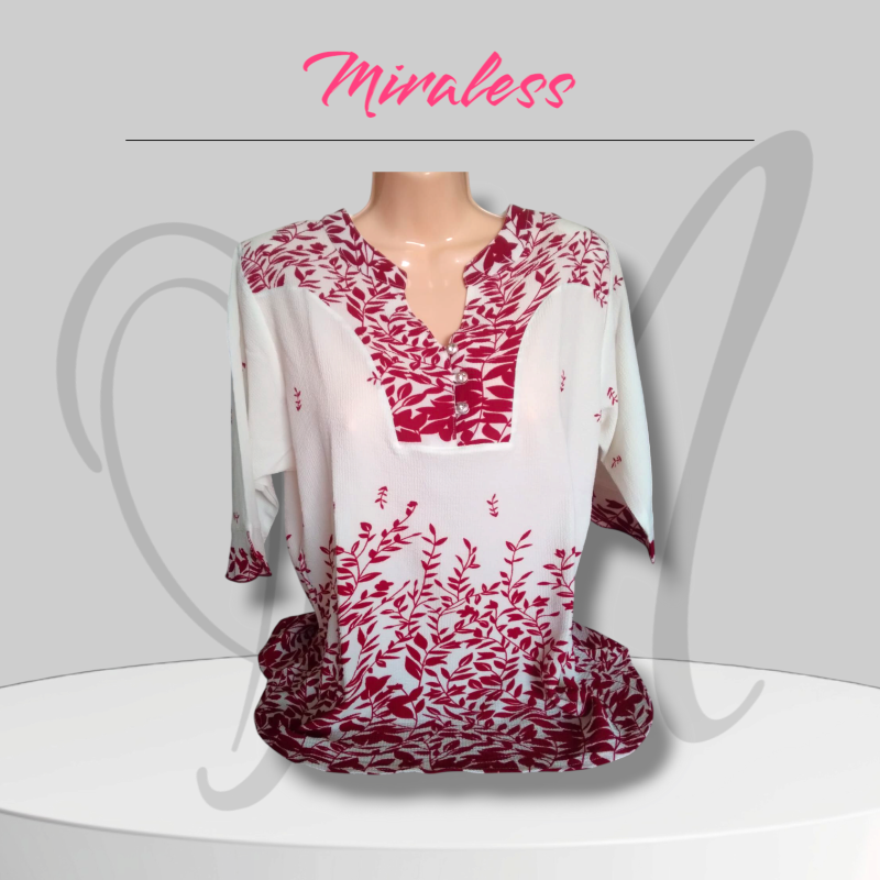 Blusa Estampada de Gasa con Botones